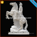 Western popular stone ancient statue marble warrior with horse sculpture for decoration